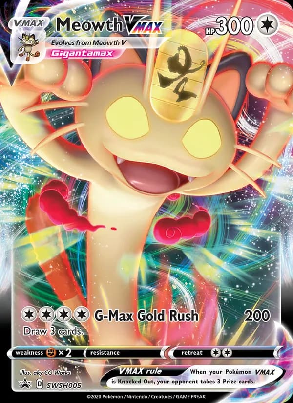 Pokémon — Meowth VMAX — SWSH Black Star Promos
