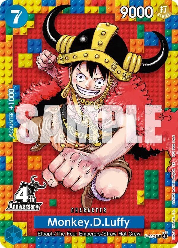 One Piece — Monkey.D.Luffy (4th Anniversary) — One Piece Promotion Cards