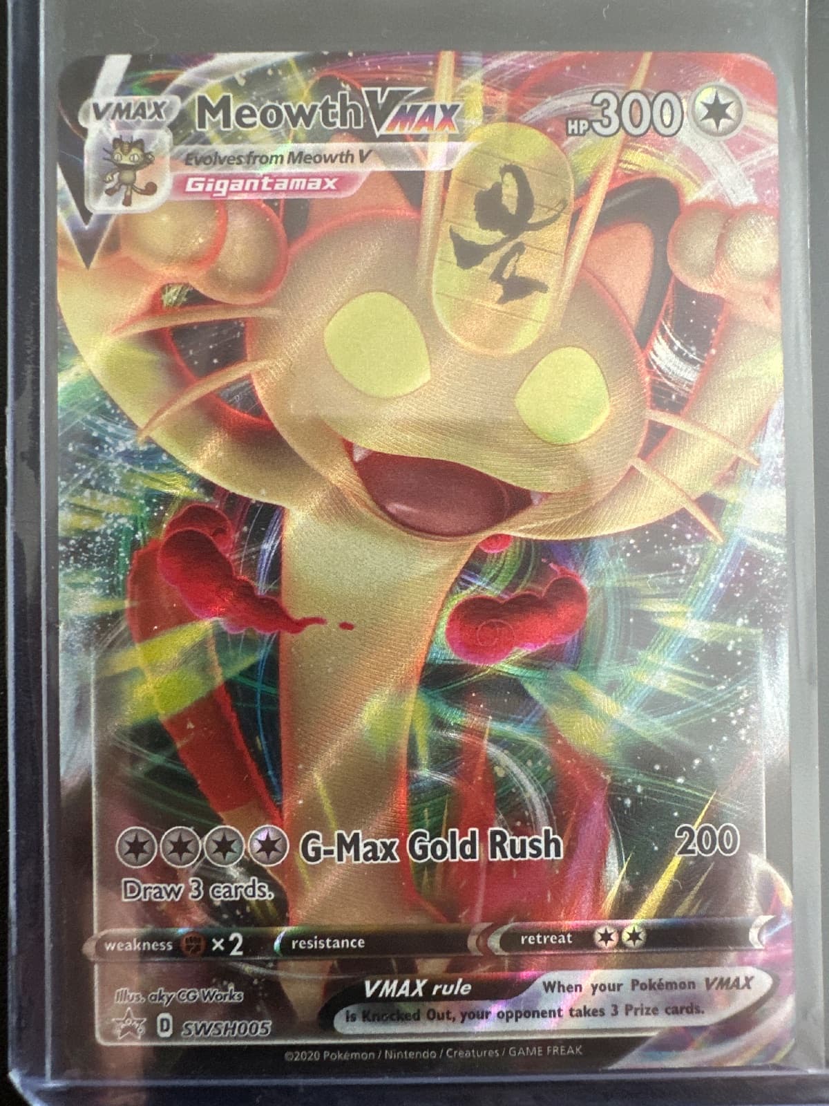 Pokémon Meowth VMAX SWSH005/307 — SWSH Black Star Promos, Near Mint