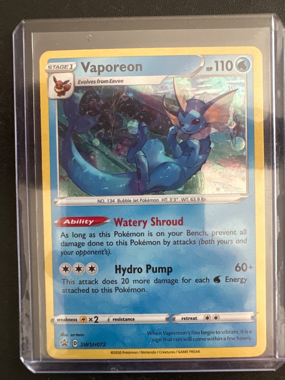 Pokémon Vaporeon SWSH072/307 — SWSH Black Star Promos, Near Mint