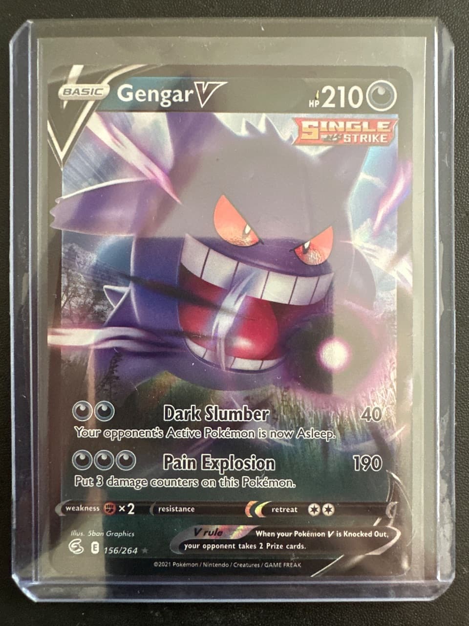 Pokémon Gengar V 156/264 — Fusion Strike, Near Mint