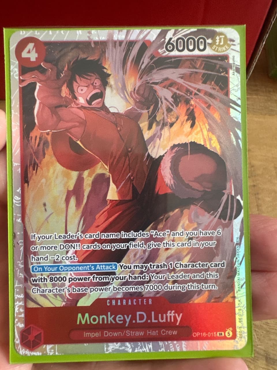 One Piece Monkey.D.Luffy OP16-015 — The Time of Battle, Mint